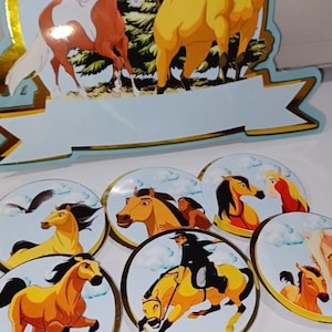 SPIRIT HORSE inspired cupcake toppers & cake topper Horse Party Cupcakes party Stallion Cupcake Toppers  / Cowboy party Western Cake Topper