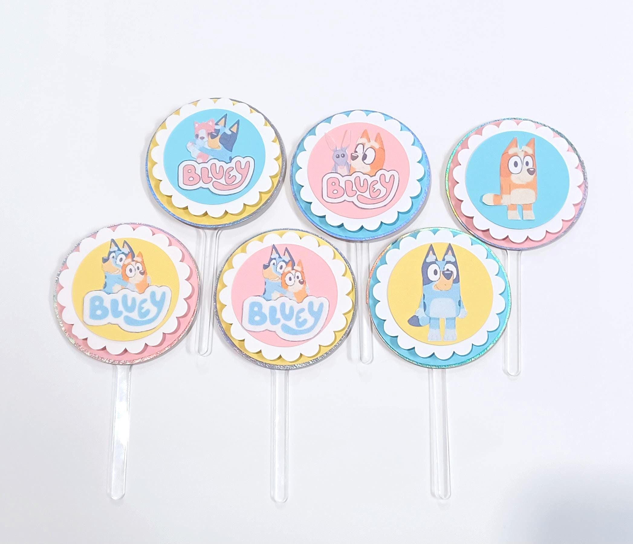 3D Acrylic Bluey Cupcake Toppers