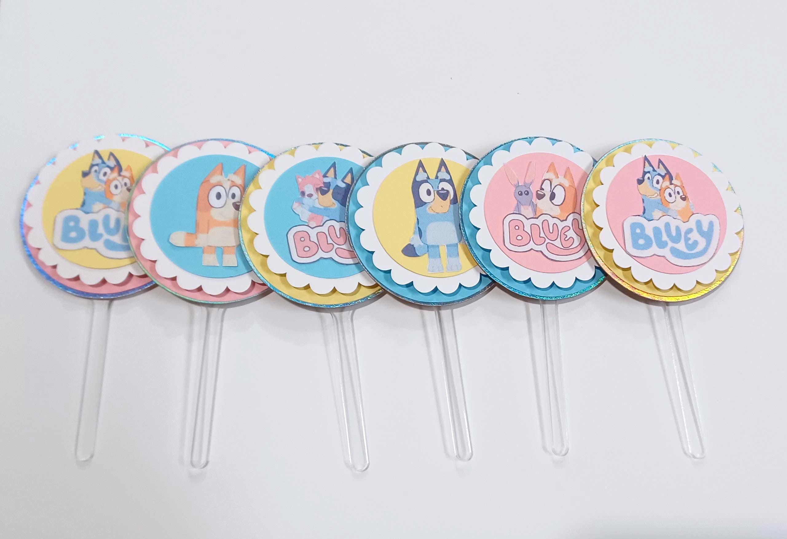 3D Acrylic Bluey Cupcake Toppers