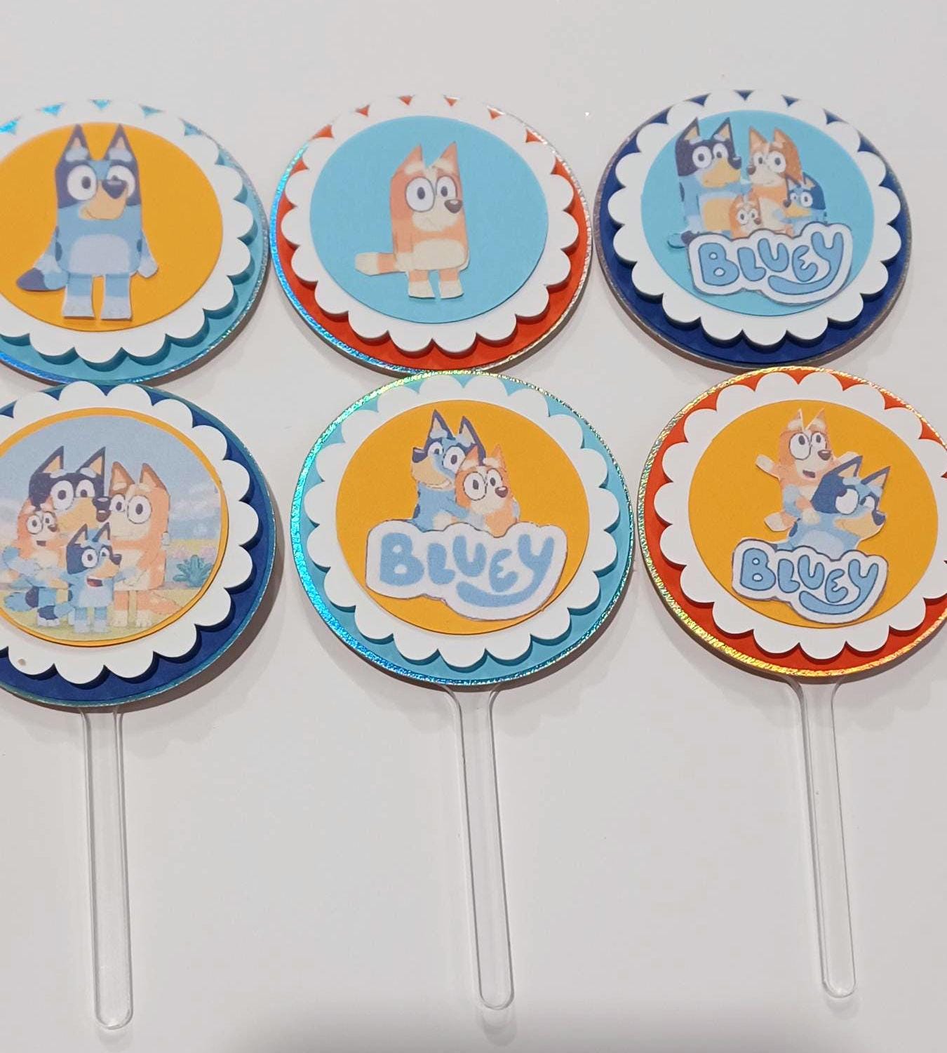 Acrylic Bluey Cupcake Toppers - Layered 3D