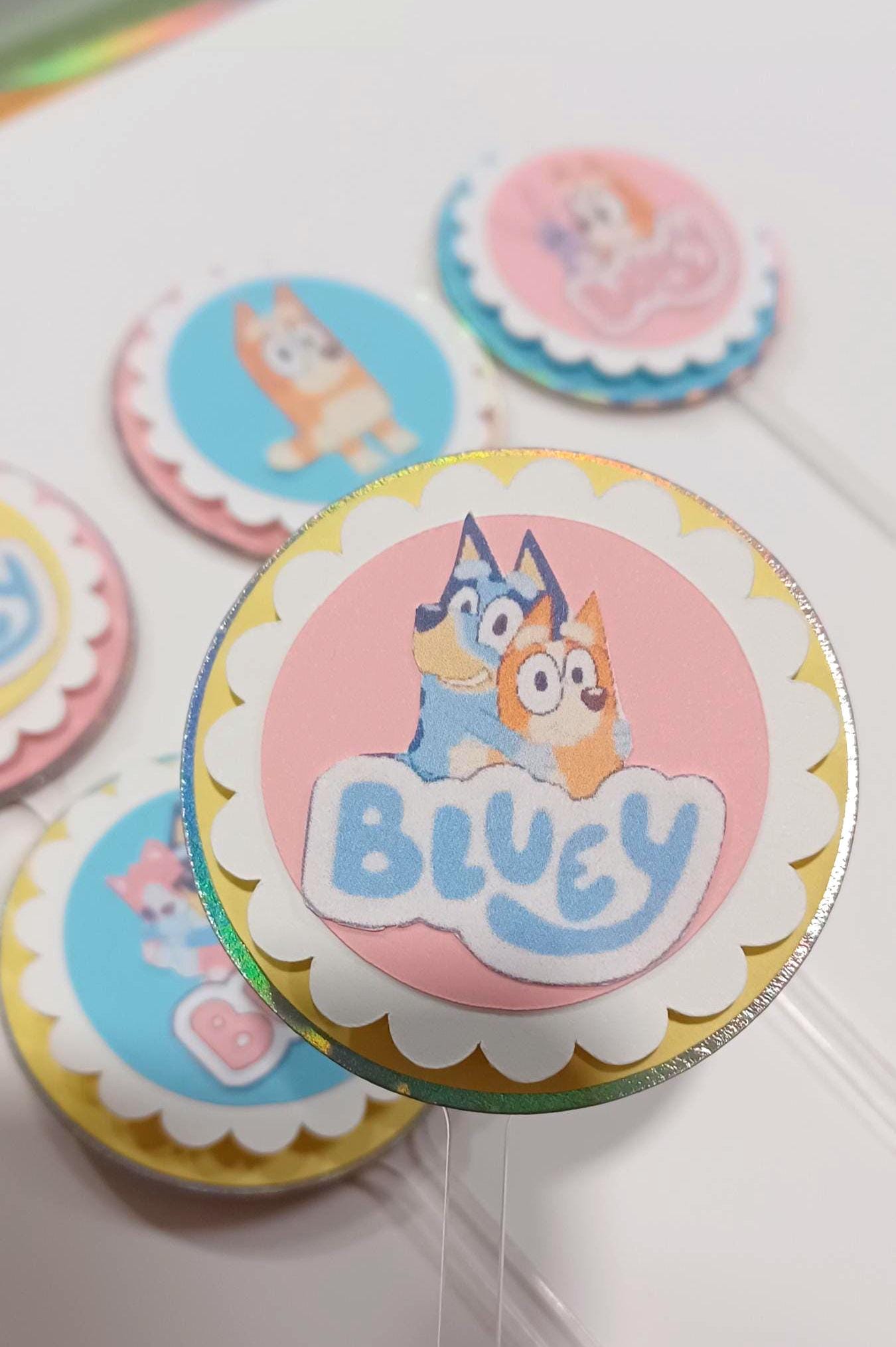 3D Acrylic Bluey Cupcake Toppers