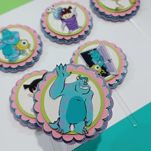 Monsters Inspired Party Favors Inc Cupcake Toppers &Coneffi Party Favors Boo Birthday Cake Sulley Party Favors Monster Party Decor
