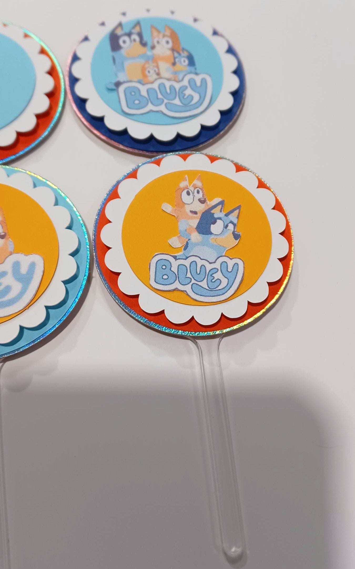 Acrylic Bluey Cupcake Toppers - Layered 3D