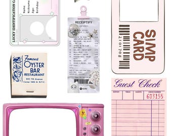 ID Card Collage Sheet | Junk Journaling | Scrapbooking | PNG
