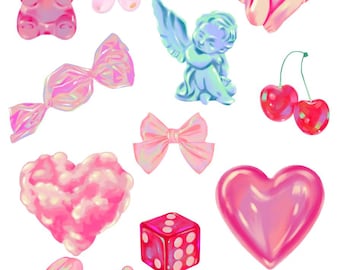 Valentine’s Day Angels | Printable | Instant Download | Pink Aesthetic Valentine’s Decor, Cards & Love Notes