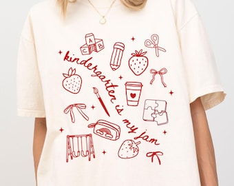 Kindergarten Teacher Shirt Comfort Colors, Kinder Crew TShirt, Kindergarten Teacher Gift, Kindergarten Teacher Team Shirt, Kinder Team Squad