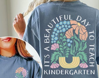 Kindergarten Teacher Shirt Comfort Colors, Kinder Crew TShirt, Kindergarten Teacher Gift, Kindergarten Teacher Team Shirt, Kinder Team Squad