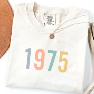 50th Birthday Shirt Comfort Colors®, Personalized 1975 Shirt, Awesome Since 1975, Vintage Birth Year Shirt, 50th Birthday Gift For Mom