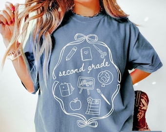 Second Grade Teacher Shirt Comfort Colors, 2nd Grade TShirt, Back to School Teacher Tee, Second Grade Teacher Team Shirts, Elementary School