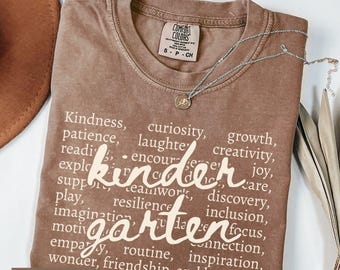Kindergarten Teacher Shirt Comfort Colors, Kinder Crew TShirt, Kindergarten Teacher Gift, Kindergarten Teacher Team Shirt, Kinder Team Squad