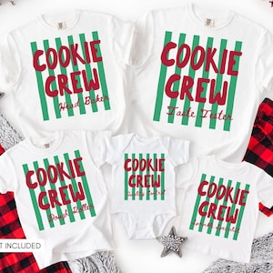 Christmas Cookie Crew Shirt, Personalized Christmas Baking Tee, Custom Matching Family Baking T-Shirts, Cookie Baking Crew Party Shirts