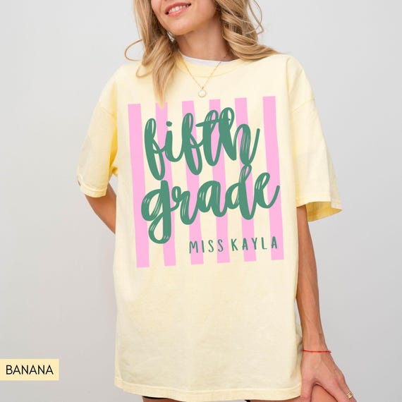 Custom Fifth Grade Teacher Shirt Comfort Colors, 5th Grade Shirt, Back to School Teacher Shirt, Personalized Fifth Grade Teacher Team Shirt