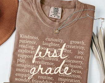 First Grade Teacher Shirt Comfort Colors, 1st Grade TShirt, Back to School Teacher Shirt, First Grade Teacher Team Shirts, Elementary School