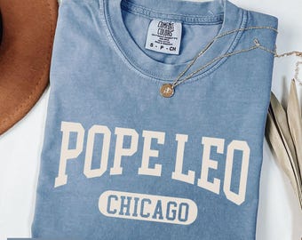 Pope Leo XIV Shirt Comfort Colors, Chicago Pope Tshirt, Leo XIV New Pope Unisex T-Shirt, Catholic Gift, Catholic Pope Shirt, Pope Leo Shirt