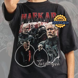 G O P T-Shirt Targaryen Nera, Taglia 46 - Con Scollo A U E Manica 3/4, In Cotone