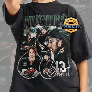 Camiseta de Quinn Hughes, camiseta de Hughes estilo vintage, sudadera de hockey unisex