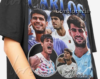 Carlos Alcaraz Shirt, Unisex Vintage Sweatshirt Bootleg T-Shirt N