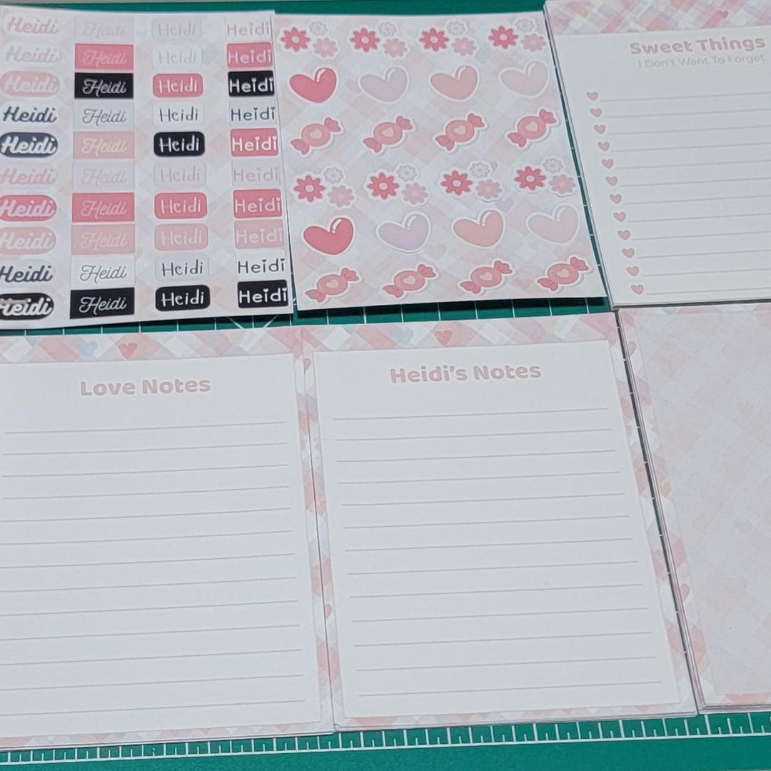 Personalized Notepad Set Personalized Notepad Set With Matching Stickers - Personalized Gift for ...