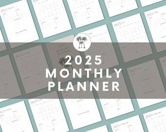 2025 Monthly Planner: Palm Tree Theme (Digital Download)