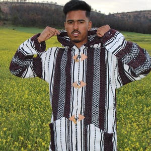 Berber Warm Jacket, Winter Jacket, Bohemian Style, Moroccan Jacket, Handmade Jacket, Vintage Hoodie, Soft Jacket, Cozy Djallaba,Cozy Jabador