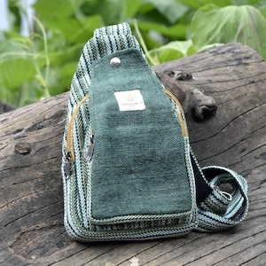Unisex sling bag in multiple colors | Handmade Hemp Sling Bag | Eco-Friendly Travel & Festival Bag | Crossbody Chest Bag