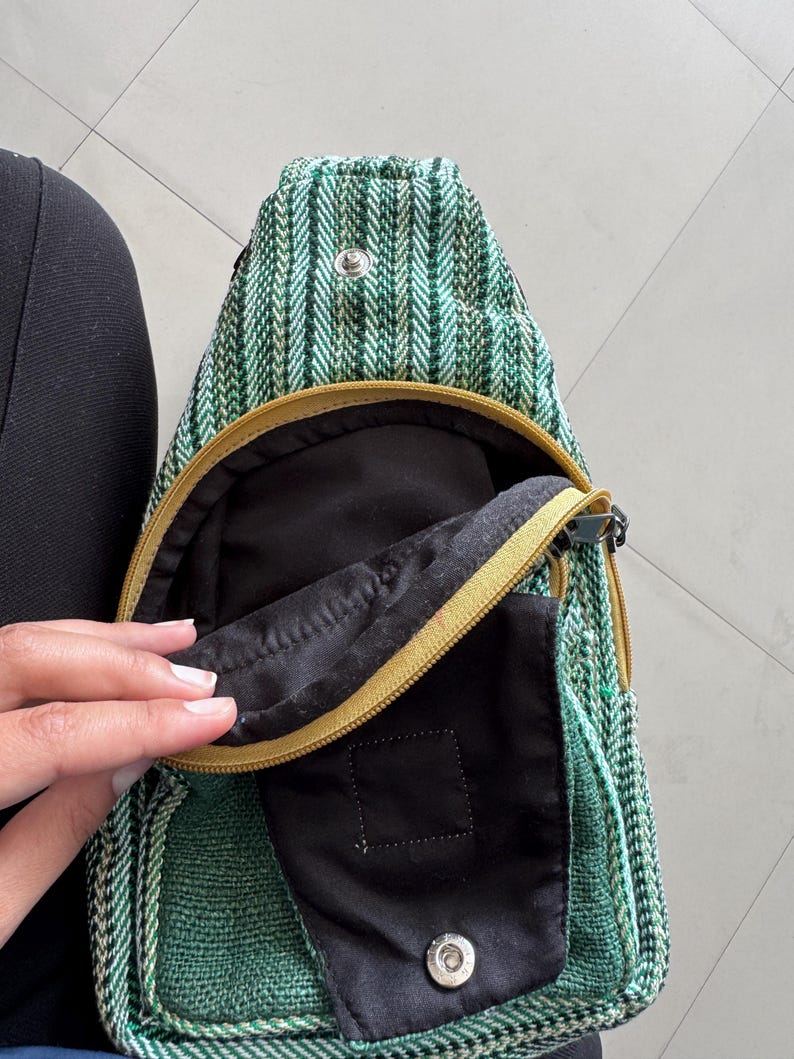 Sling Bag | Hemp Unisex Crossbody Bag | Eco friendly Himalayan image 9