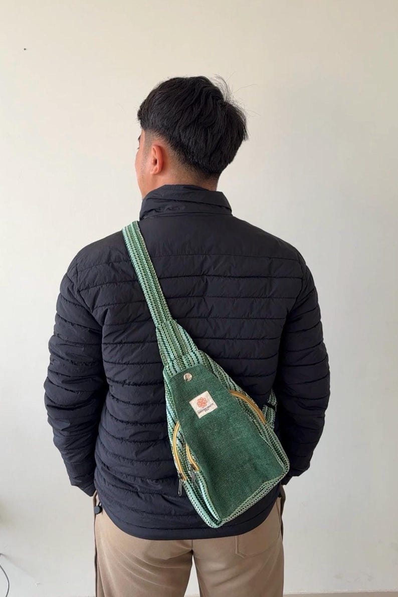 Sling Bag | Hemp Unisex Crossbody Bag | Eco friendly Himalayan image 10