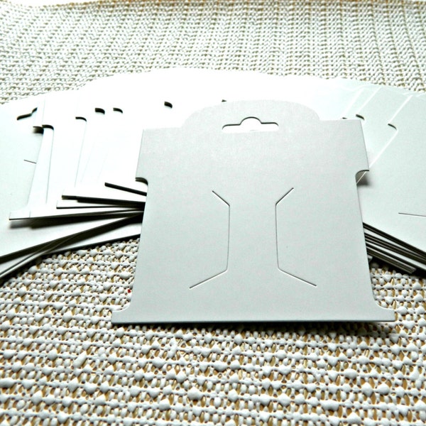 Display cards: small hair bow cards Set of 25 Thick paper hanging cards with slits for clips DIY hair bow making supplies 3.25 x 3.75 inch