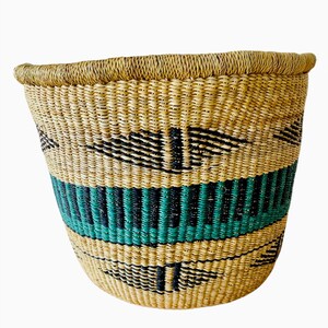NANYAMKA ボルガバスケット、アフリカンマーケットバスケット、収納バスケット、ギフトバスケット、家の装飾用織りボルガバスケット、植木鉢、プランターバスケット