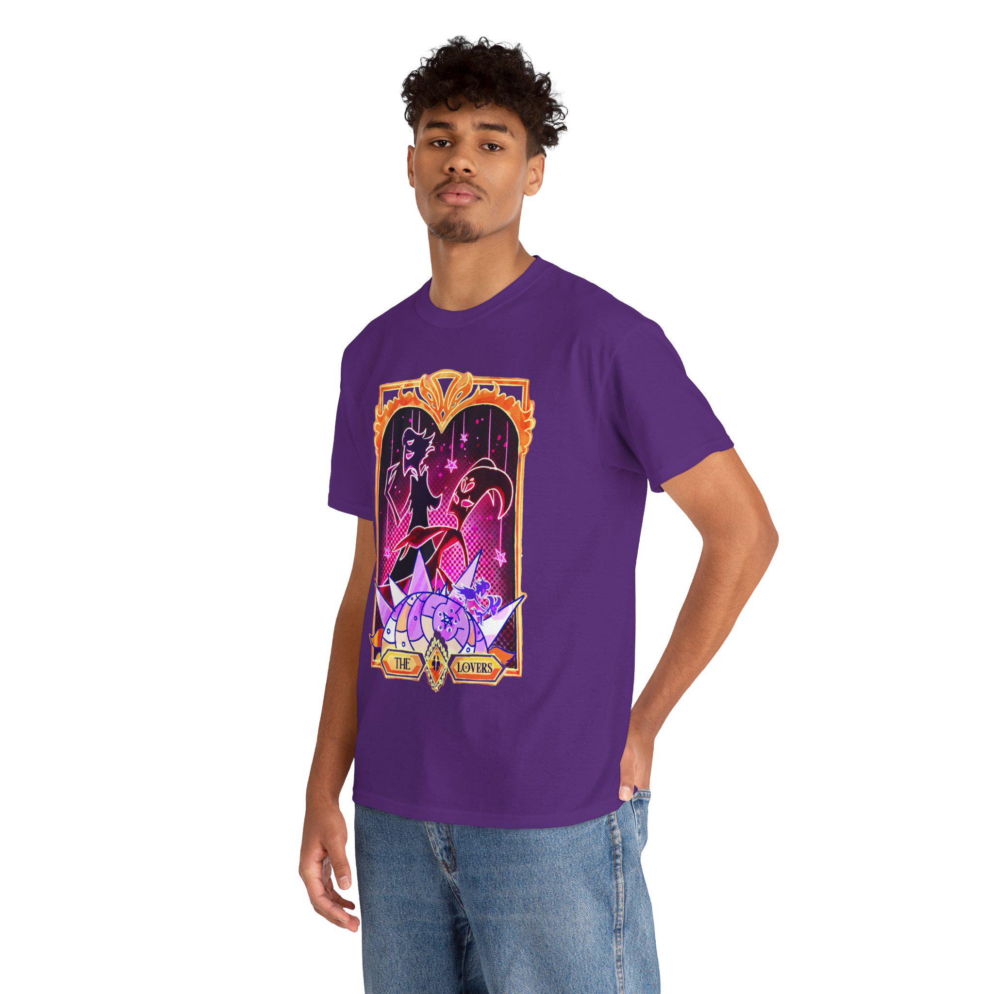 Stolitz Merch Helluva Boss Stolitz Tarot Lovers Unisex Softstyle T-shirt | Stolas ...
