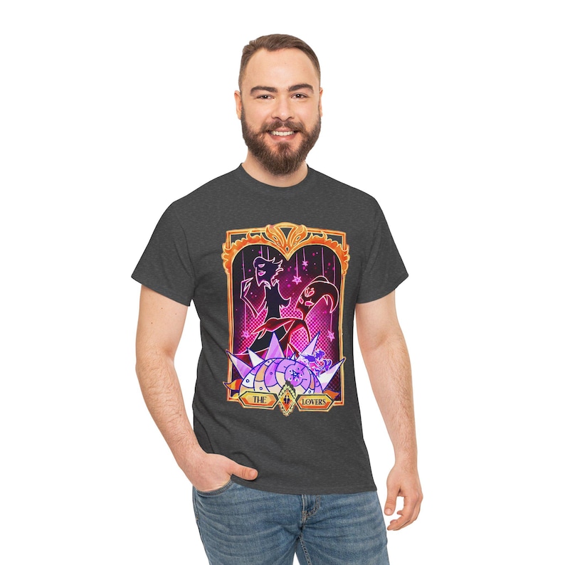 Stolitz Merch Helluva Boss Stolitz Tarot Lovers Unisex Softstyle T-shirt | Stolas ...