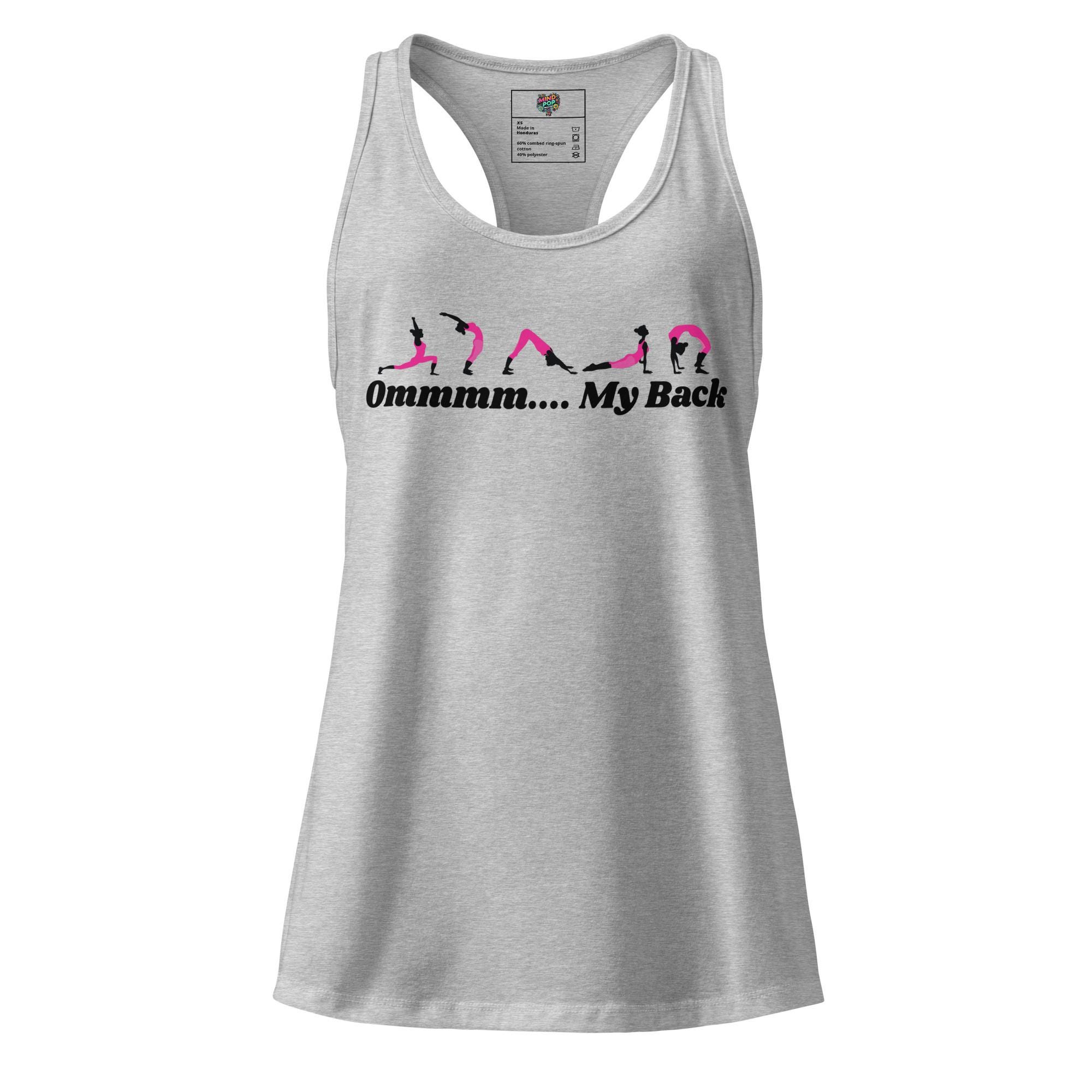 Funny Yoga Pose Tank Cotton Blend Top: Ooommmm My Back UK