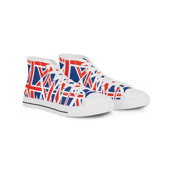 Union Jack Deconstructed Custom Retro High Top Canvas  display picture 1