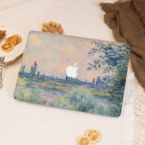 Blue Oil Painting MacBook Case for New 2025 M4 Air 13/15,MacBook M1 M2 M3 M4,Mac Pro 13/14/15/16 Aesthetic Laptop Cover,Mac Ret 15/13 Case