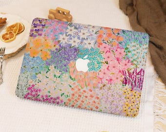 Étui MacBook Fleurs colorées pour nouveau Mac M4 Air 13/15 2025, MacBook M1 M2 M3 M4, housse esthétique pour ordinateur portable Mac Pro 13/14/15/16, étui MacBook Ret
