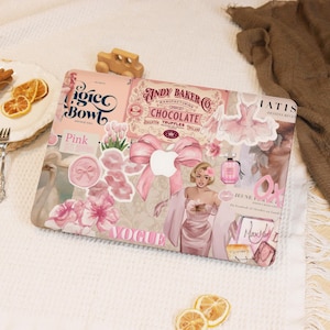 Pink Bows Collage MacBook Case for New 2025 M4 Air 13/15,MacBook M1 M2 M3,Mac Pro 13/14/15/16 Aesthetic Laptop Cover,MacBook Ret 15/13 Case