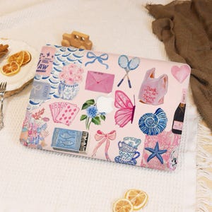 Pink Bows Collage MacBook Case for New 2025 Mac M4 Air 13/15,MacBook M1 M2 M3 M4,Mac Pro 13/14/15/16 Aesthetic Laptop Cover,MacBook Ret Case