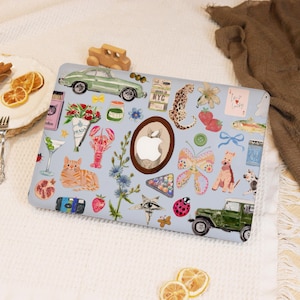 Cute Animal Collage MacBook Case for New 2025 M4 Air 13/15,MacBook M1 M2 M3 M4,Mac Pro 13/14/15/16 Aesthetic Laptop Cover,Mac Ret 15/13 Case