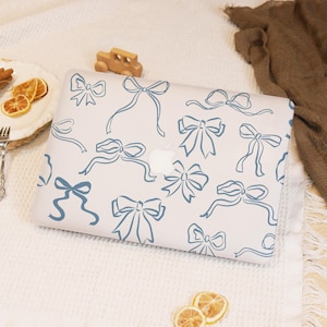 Blue Bowkonts Cute MacBook Case for New 2025 M4 Air 13/15,MacBook M1 M3 M4,Mac Pro 13/14/15/16 Aesthetic Laptop Cover,MacBook Ret 15/13 Case