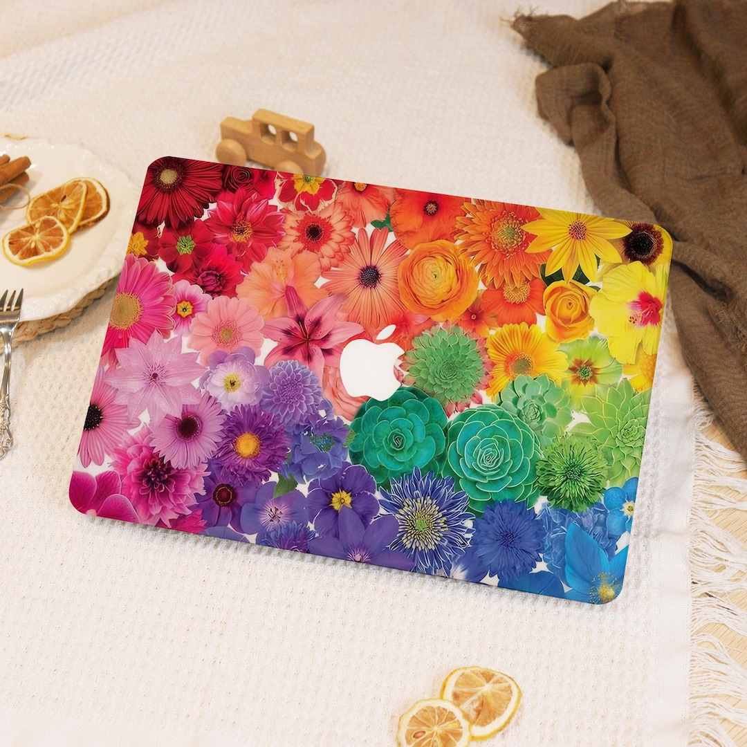 Colorful Flowers MacBook Case for New 2025 Mac M4 Air 13/15,macbook M1 ...