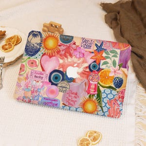 Cute Pink Collage MacBook Case for New 2025 Mac M4 Air 13/15,MacBook M1 M2 M3 M4,Mac Pro 13/14/15/16 Aesthetic Laptop Cover,MacBook Ret Case