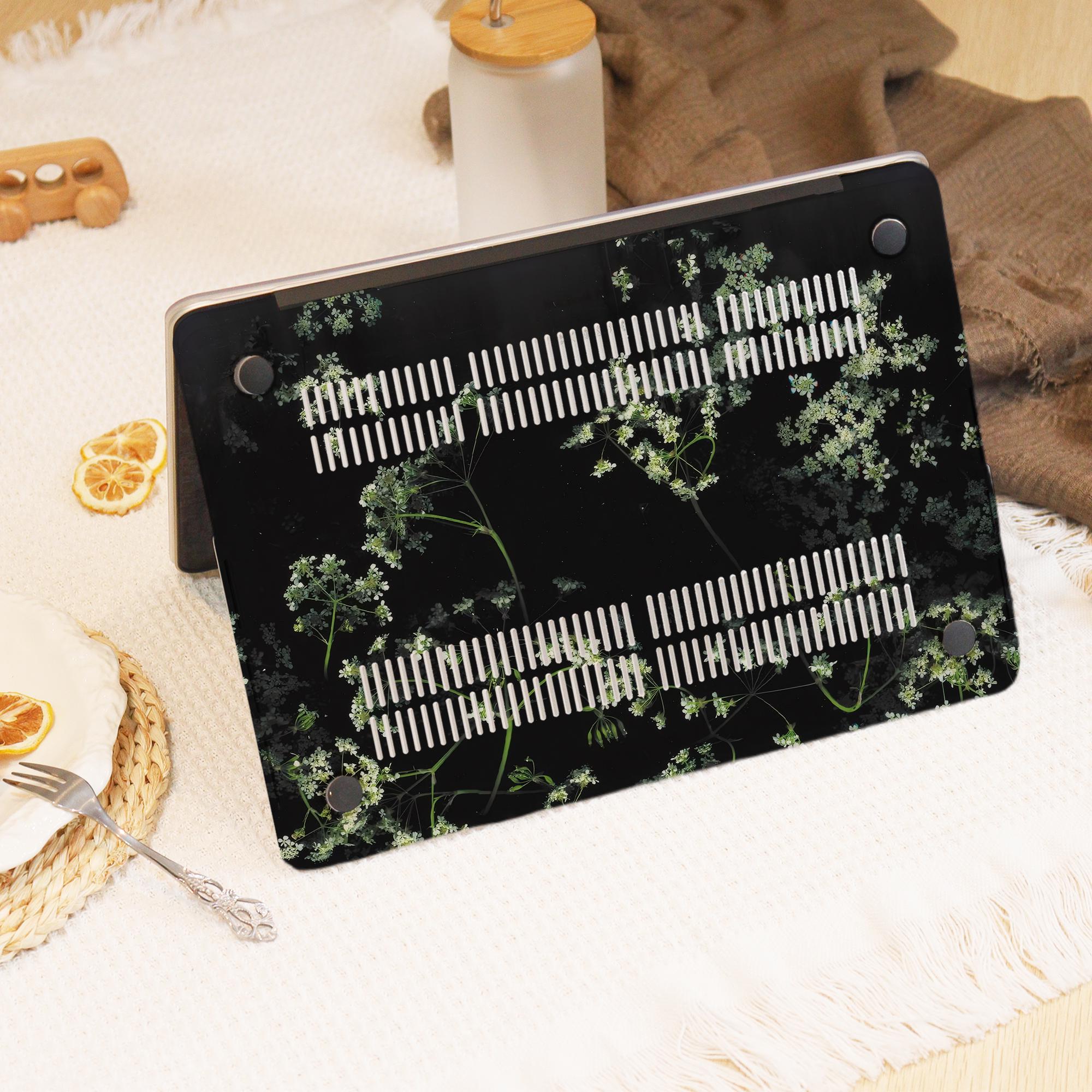 Elegant Flowers Black MacBook Case for New 2025 M4 Air 13/15,macbook M3 ...