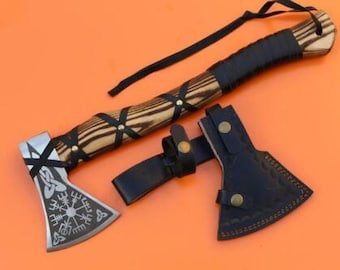 Custom Gift Hand Forged Carbon Steel VIKING AXE with Ash Wood Shaft, Wedding Gift, Axe, Axes Best Birthday&Anniversary Gift For Him,Larp axe