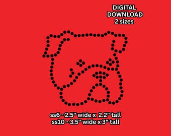 Bulldog Mascot Head Rhinestone Cheer DIGITAL download svg for silhouette and cricut sizing
