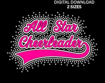 All Star Cheerleader Strass- und Vinyl-Design, digitaler Download (SVG) für Silhouette und Cricut