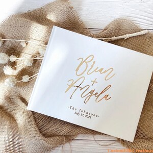 Libro de visitas de boda personalizado / Álbum de recuerdos minimalista personalizado para recepción de boda / Álbum de fotos de tapa dura / Libro de visitas de boda moderno