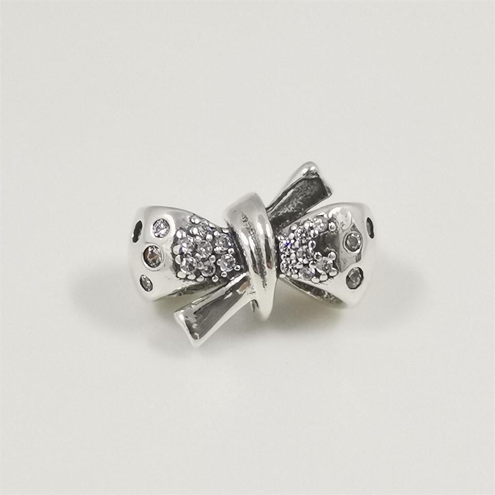 Pandora Sparkling Silver Bow Charm - Etsy