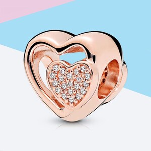 Pandora ALE R 925 Rose Gold Joined Together Heart Charm