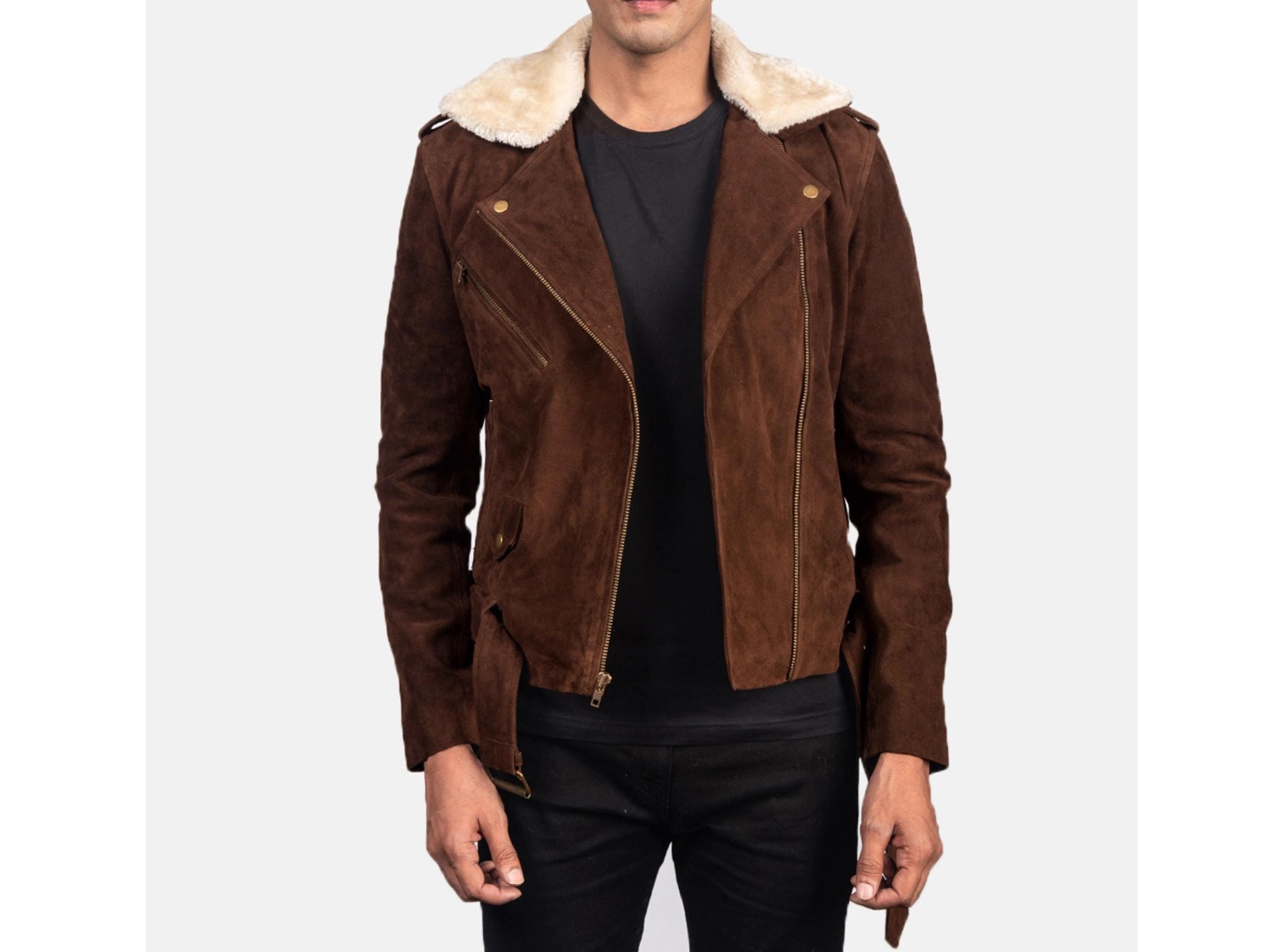 Handmade New Furton Mocha Suede Biker Jacket* New Cowboy
