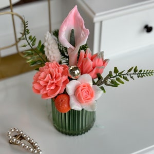 Floral Soap Bouquet - Gift set with soap flowers with peony soap, bathroom gift set, handmade soap gift